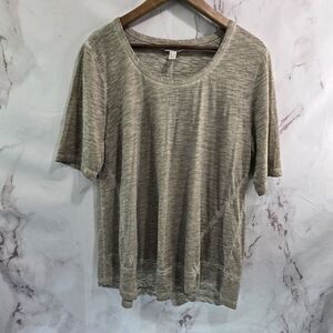 Logo by Lori Goldstein T Shirt Womens Large Tan Anabelle Short Burnout Tee